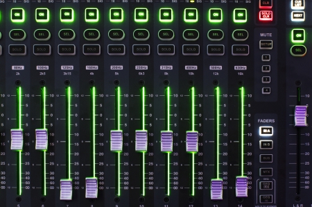 Sound Mixer Board in Top Viewの写真素材