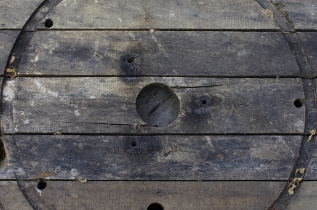 Wooden slat perforate in the Middleの写真素材