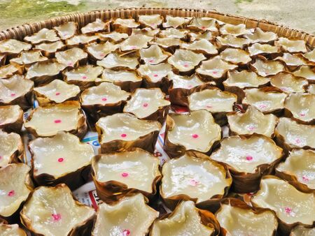 dessert for Chinese new year in basketの写真素材