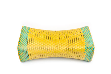 Thai weave pillow on white backgroundの写真素材
