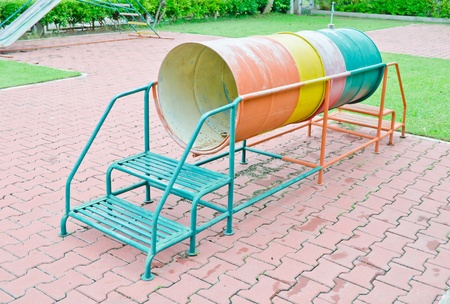 old colorful tunnel in playgroundのeditorial素材