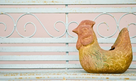 The clay handmade chickenの写真素材