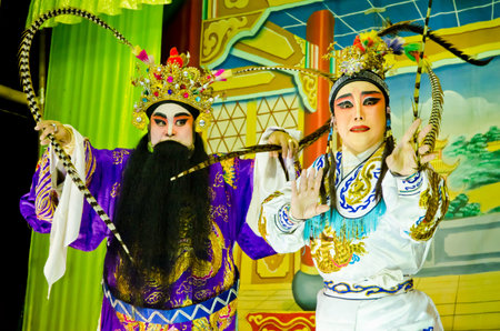 Chinese Opera by unidentified actor and actress ,Thailand