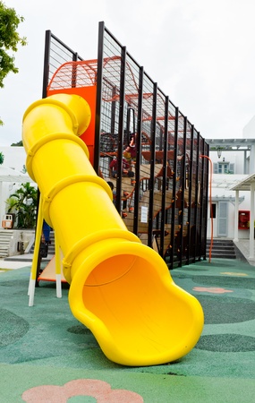  Playground equipment at an outdoor parkの写真素材