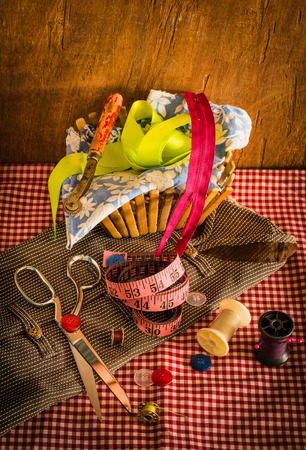 Still life various sewing accessoriesの写真素材