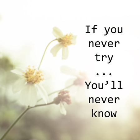 Inspirational quote on blurred background with vintage filterの写真素材