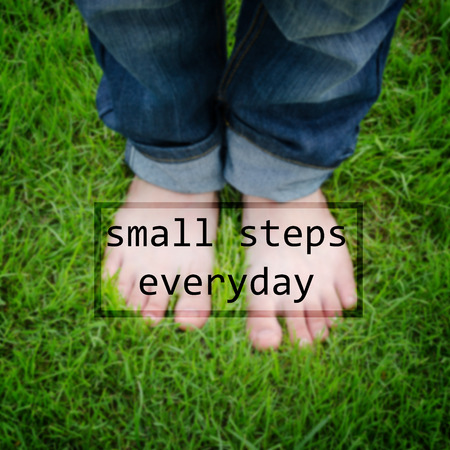 Quote : Small steps everydayの写真素材