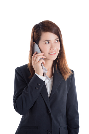 businesswoman talking by mobile phoneの写真素材