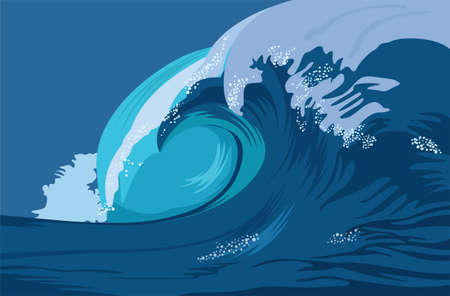 Wave on illustration graphic vectorのイラスト素材