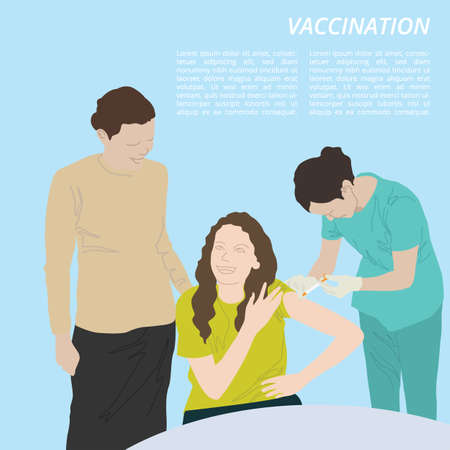 vaccination cartoon on illustration graphic vectorのイラスト素材