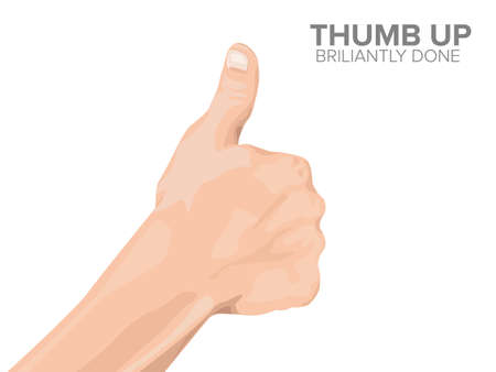 Thumb up brilliantly  done on illustration graphic vectorのイラスト素材