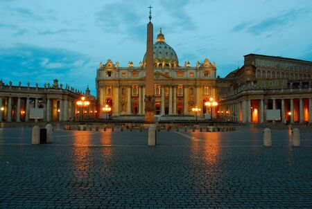 Dawn at vatican state with Saint Peter's cathedralの写真素材
