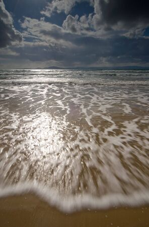 Tide waves after a stormの写真素材