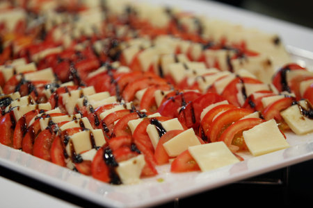 Tomato and Tofu snacks.の写真素材