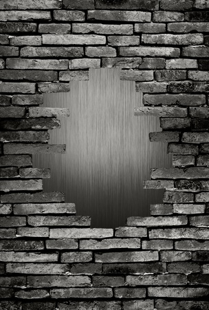 porous on grunge wall see the metal backgroundの写真素材