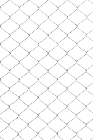 chain link fence isolated on white backgroundの写真素材
