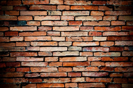 old brick wall orange colored for background