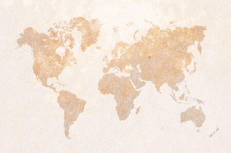 world map on leatherの写真素材