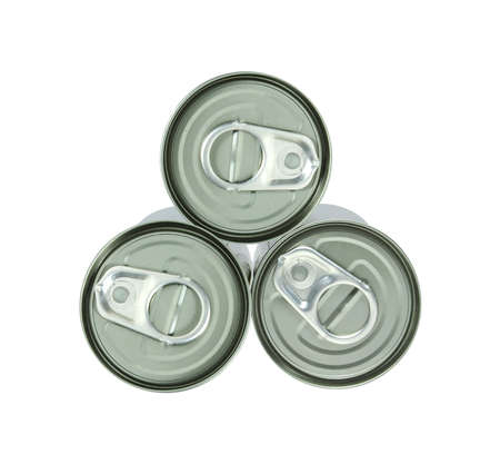 aluminum cans and ring pullの写真素材