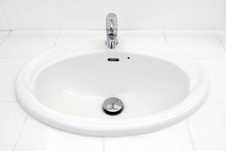 Bathroom at office. Handbasin in toiletの写真素材