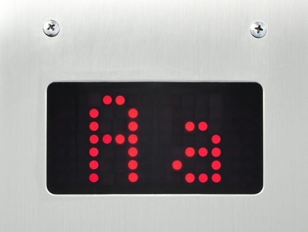 monitor show alphabet a in elevatorの写真素材