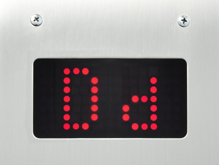 monitor show alphabet d in elevatorの写真素材