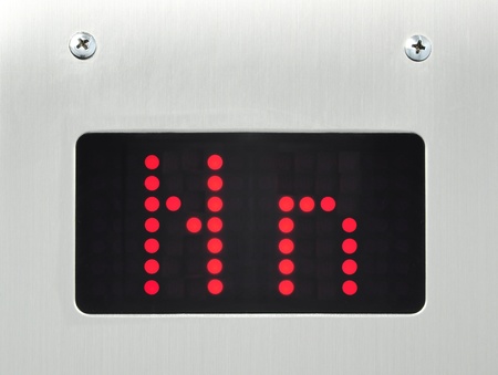 monitor show alphabet n in elevatorの写真素材