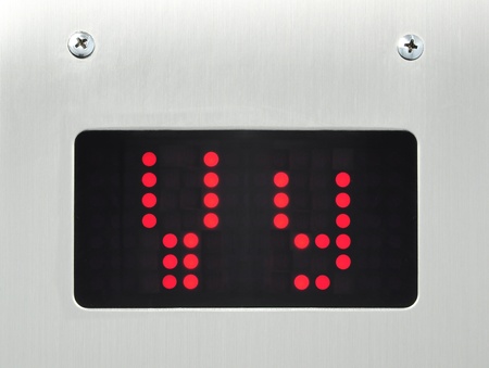 monitor show alphabet y in elevatorの写真素材