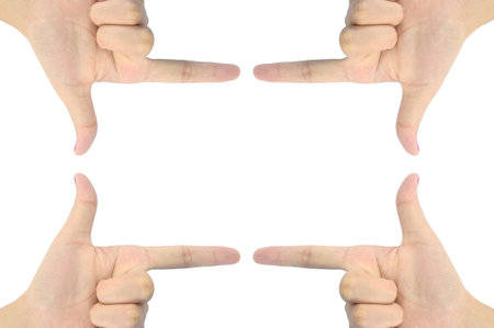 hand as rectangle shapeの写真素材