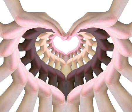 human hands making a symbol of loveの写真素材
