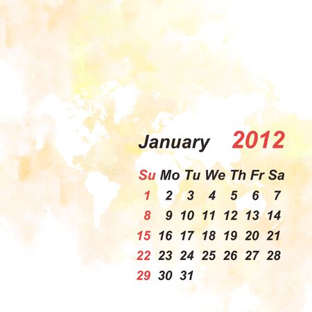 Calendar 2012 watercolor backgroundの写真素材