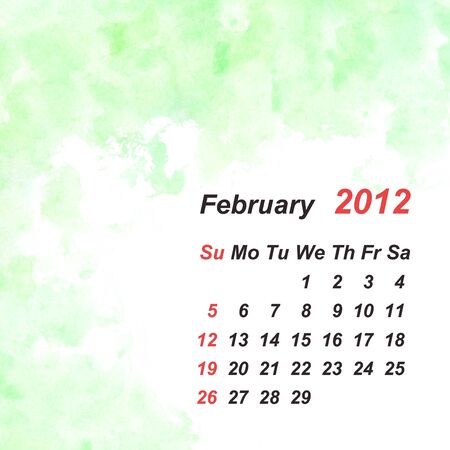 Calendar 2012 watercolor backgroundの写真素材
