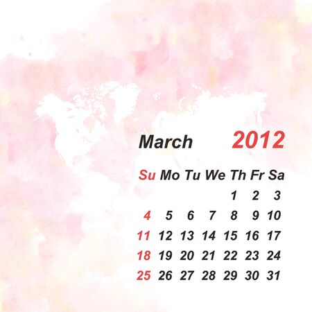 Calendar 2012 watercolor backgroundの写真素材