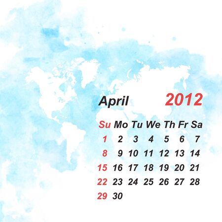 Calendar 2012 watercolor backgroundの写真素材