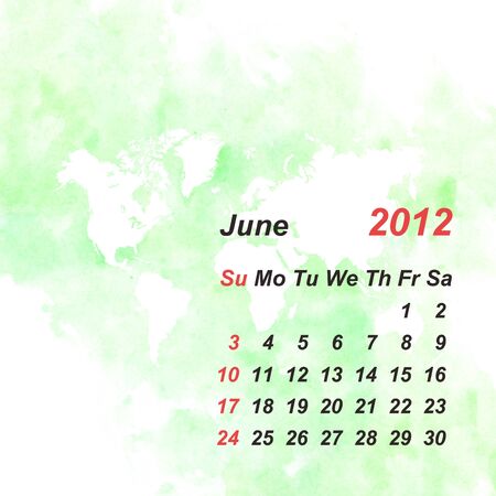 Calendar 2012 watercolor backgroundの写真素材