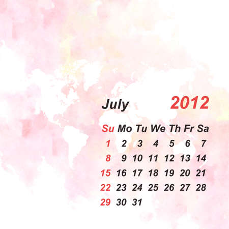 Calendar 2012 watercolor backgroundの写真素材