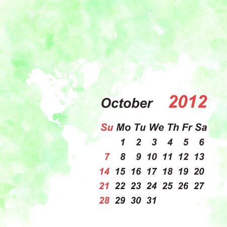 Calendar 2012 watercolor backgroundの写真素材