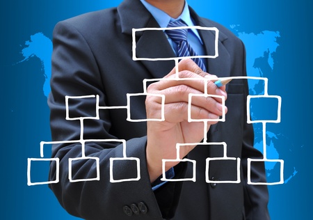 businessman hand drawing diagramの写真素材