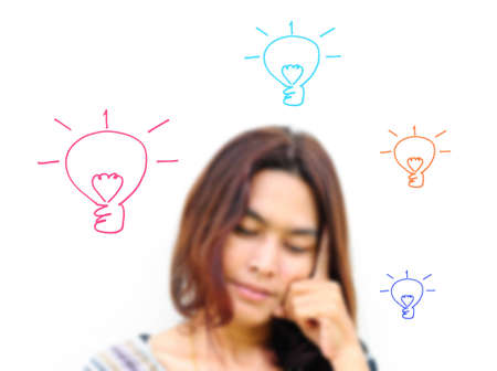 women thinkingの写真素材