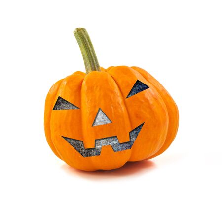 abstract halloween pumpkin on white backgroundの写真素材