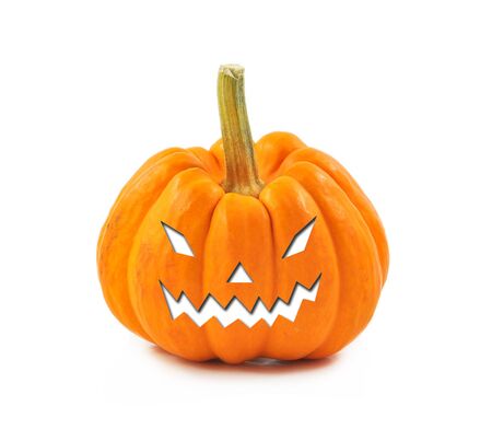 abstract halloween pumpkin on white backgroundの写真素材