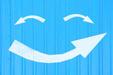 abstract the arrow on old grunge wallの写真素材