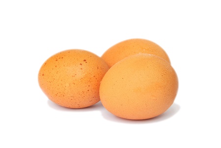 fresh organic brown eggsの写真素材