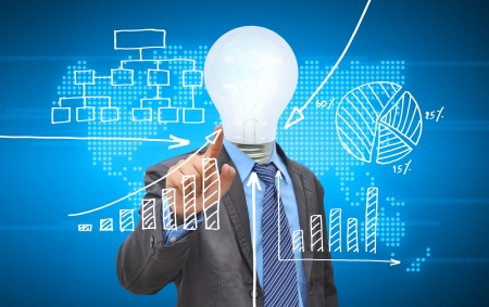 businessman hand pushing a business graph on a touch screen interface
の写真素材