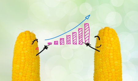 couple corn drawing business graphの写真素材