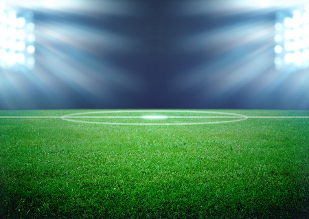 soccer field and the bright lightsの写真素材