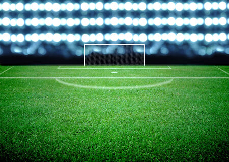 soccer field and the bright lightsの写真素材