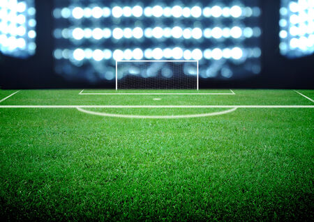 soccer field and the bright lightsの写真素材