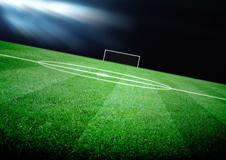 soccer field and the bright lightsの写真素材