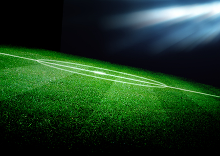soccer field and the bright lightsの写真素材